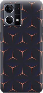 Силиконовый чехол на OPPO Reno7 с эффектом блеска "Темные пирамиды" Gosso Cases
