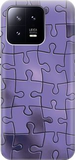 Силиконовый чехол на Xiaomi 13 с принтом "Фиолетовый пазл" Gosso Cases