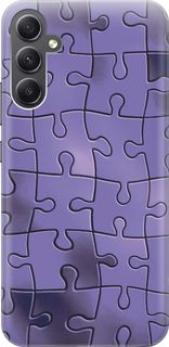 Силиконовый чехол на Samsung Galaxy A34 5G "Фиолетовый пазл" Gosso Cases