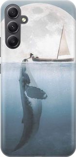 Силиконовый чехол на Samsung Galaxy A34 5G "Кит и лодка" Gosso Cases