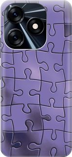 Силиконовый чехол на Tecno Spark 10 "Фиолетовый пазл" Gosso Cases