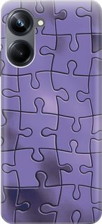 Силиконовый чехол на Realme 10 Pro "Фиолетовый пазл" Gosso Cases