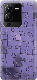 Силиконовый чехол на Vivo V25 Pro 5G с принтом "Фиолетовый пазл" Gosso Cases