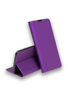 Чехол книжка для Xiaomi Redmi 10A защитный, противоударный, с магнитом, фиолетовый Zibelino