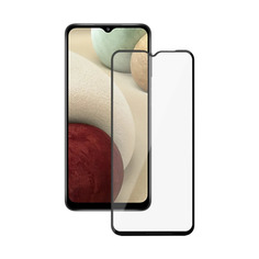 Защитное стекло 2,5D для Samsung Galaxy A12, 0.3 мм, черная рамка Deppa