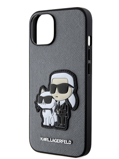 Чехол Karl Lagerfeld для iPhone 14 из экокожи, серебристый