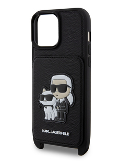 Чехол Karl Lagerfeld для iPhone 13 Pro Max с ремнем и карманом для карт Black