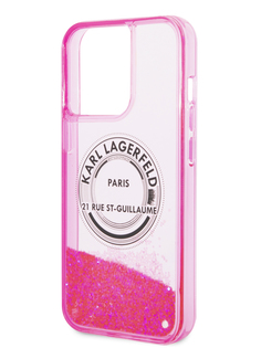 Чехол Karl Lagerfeld для iPhone 13 Pro Max с жидкими блестками, Pink