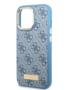 Чехол Guess для iPhone 13 Pro Max из экокожи с MagSafe Blue