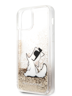 Чехол Karl Lagerfeld для iPhone 12/12 Pro с жидкими блестками Gold