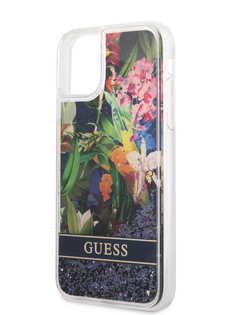 Чехол Guess для iPhone 11 с жидкими блестками Blue