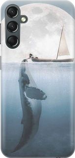 Силиконовый чехол на Samsung Galaxy A24 с принтом "Кит и лодка" Gosso Cases
