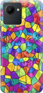 Силиконовый чехол на realme C30 с принтом "Яркая мозаика" Gosso Cases