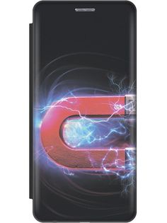 Чехол-книжка на Samsung Galaxy A24 c принтом "Южный полюс магнита" черный Gosso Cases