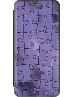 Чехол-книжка на Vivo Y16 c принтом "Фиолетовый пазл" черный Gosso Cases