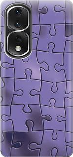Силиконовый чехол на Honor 80 Pro с принтом "Фиолетовый пазл" Gosso Cases