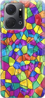 Силиконовый чехол на Honor X7a с принтом "Яркая мозаика" Gosso Cases
