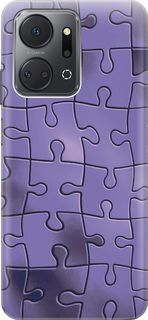 Силиконовый чехол на Honor X7a с принтом "Фиолетовый пазл" Gosso Cases