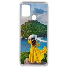 Чехол-накладка Krutoff Clear Case Платье летнее женское для Samsung Galaxy A21s (A217)