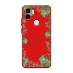 Чехол Awog на Redmi A1+/A2+ "Листья папоротника рамка"