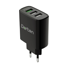 Сетевое зарядное устройство Dorten 3 USB Smart ID Quick Charger 30W 2.4A Black