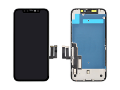 Дисплей для iPhone 11 + тачскрин с рамкой + задняя металлическая рамка черный No Brand