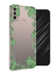 Чехол Awog на Lenovo K14 Plus/Motorola Moto E20/E30/E40 "Листья папоротника рамка"