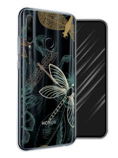 Чехол Awog на Huawei P Smart Plus 2019 "Рамка из перьев"