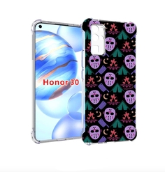 Чехол бампер MyPads фиолетовые маски для Honor 30 (BMH-AN10) про
