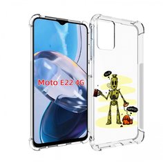 Чехол MyPads прикольный робот для Motorola Moto E22 4G / E22i 4G
