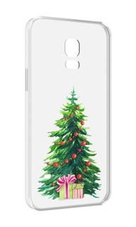 Чехол MyPads Елка новогодняя с подарками акварель для Samsung Galaxy S5 mini