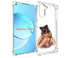 Чехол MyPads девушка-в-купальнике-с-маской-кошки женский для Realme 10
