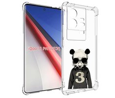 Чехол бампер MyPads Панда-в-костюме для Vivo iQOO 11 Pro противо...