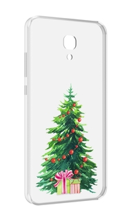 Чехол MyPads Елка новогодняя с подарками акварель для Meizu M6 (M711Q)