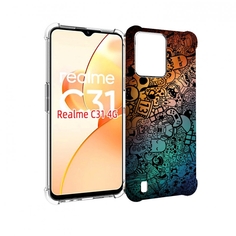 Чехол MyPads стикеты в тени для OPPO Realme C31
