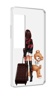 Чехол MyPads девушка-с-модным-чемоданом женский для Meizu Pro 7 Plus