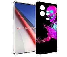 Чехол бампер MyPads скелет-робот-фиолетовый для Vivo iQOO 11 Pro...