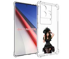 Чехол бампер MyPads стройная-девушка-в-черном-платье для Vivo iQ...