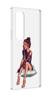 Чехол MyPads Девушка-на-подушке женский для Samsung Galaxy Z Fold 4 (SM-F936)