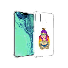 Чехол MyPads Tocco для Huawei 9X Lite девушка в татуировках с короной