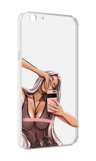 Чехол MyPads девушка-в-прозрачной-одежде для Oppo A77/F3 (2017 год)