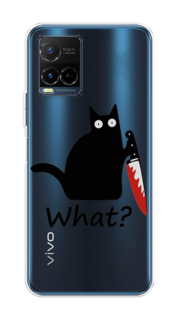 Чехол на Vivo Y21e "Котик с ножом" Case Place