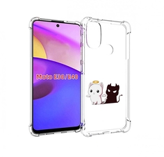 Чехол бампер MyPads котик-с-злой-тенью для Motorola Moto E30.