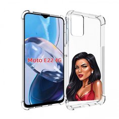 Чехол MyPads Брюнетка-в-красном-платье для Motorola Moto E22 4G / E22i 4G
