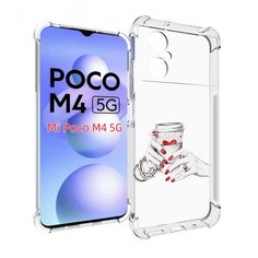 Чехол MyPads Любовный-стакан для Xiaomi Poco M4 5G