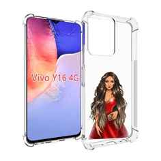 Чехол MyPads девушка-в-вечернем-платье женский для Vivo Y16 4G/ Vivo Y02S
