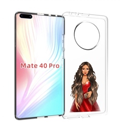 Чехол MyPads девушка-в-вечернем-платье женский для Huawei Mate 40 Pro (NOH-NX9)