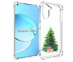 Чехол MyPads Елка новогодняя с подарками акварель для Realme 10