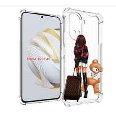 Чехол MyPads девушка-с-модным-чемоданом женский для Huawei Nova 10 SE