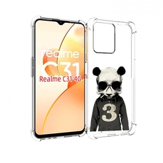 Чехол MyPads Панда-в-костюме для OPPO Realme C31